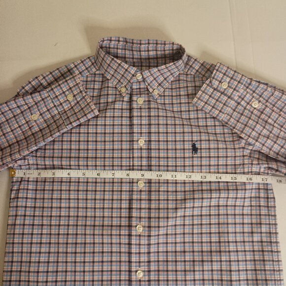 Ralph Lauren Plaid Button-Down Shirt Red White Blue Black Boys Size M 10–12 EUC - Picture 13 of 16